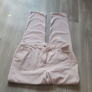Chicos Womens Corduroy Pants Size 1 Light Pink/Lavender Straight Leg Stretch